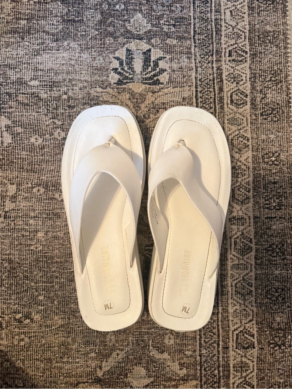 Cushionaire White Platform Sandals